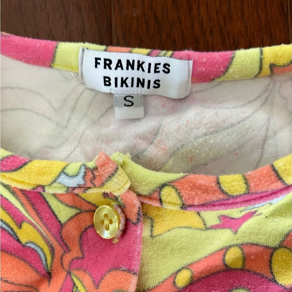 Frankie's Bikinis Top and Button Down Mini Cardigan Size S Bright Multi Color - Picture 8 of 14